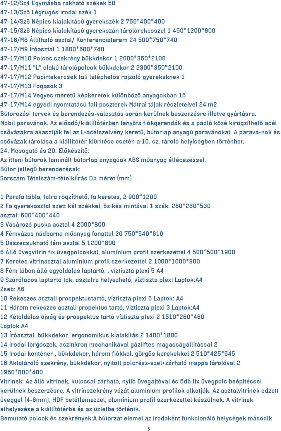 2300*350*2100 47-17/M12 Papírtekercsek fali letéphetős rajzoló gyerekeknek 1 47-17/M13 Fogasok 3 47-17/M14 Vegyes méretű képkeretek különböző anyagokban 15 47-17/M14 egyedi nyomtatású fali poszterek