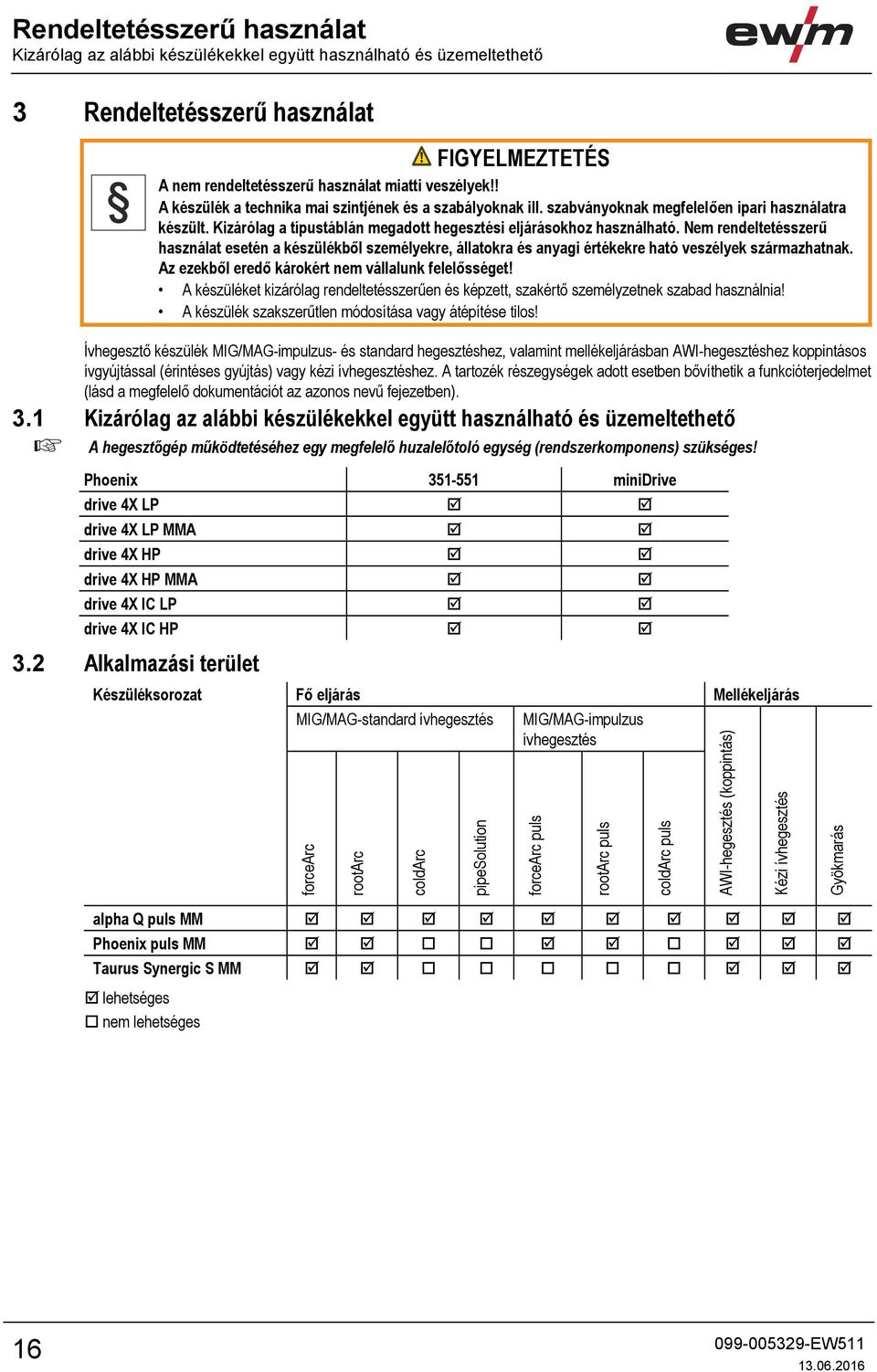 Nem rendeltetésszerű használat esetén a készülékből személyekre, állatokra és anyagi értékekre ható veszélyek származhatnak. Az ezekből eredő károkért nem vállalunk felelősséget!