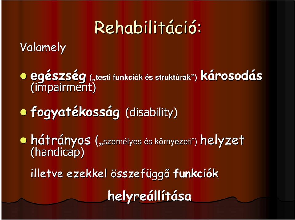 hátrányos (handicap) nyos ( személyes és s környezetik rosodás