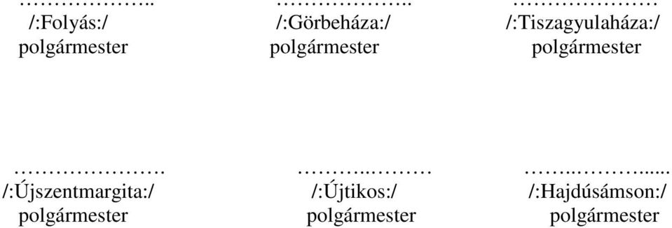 polgármester.