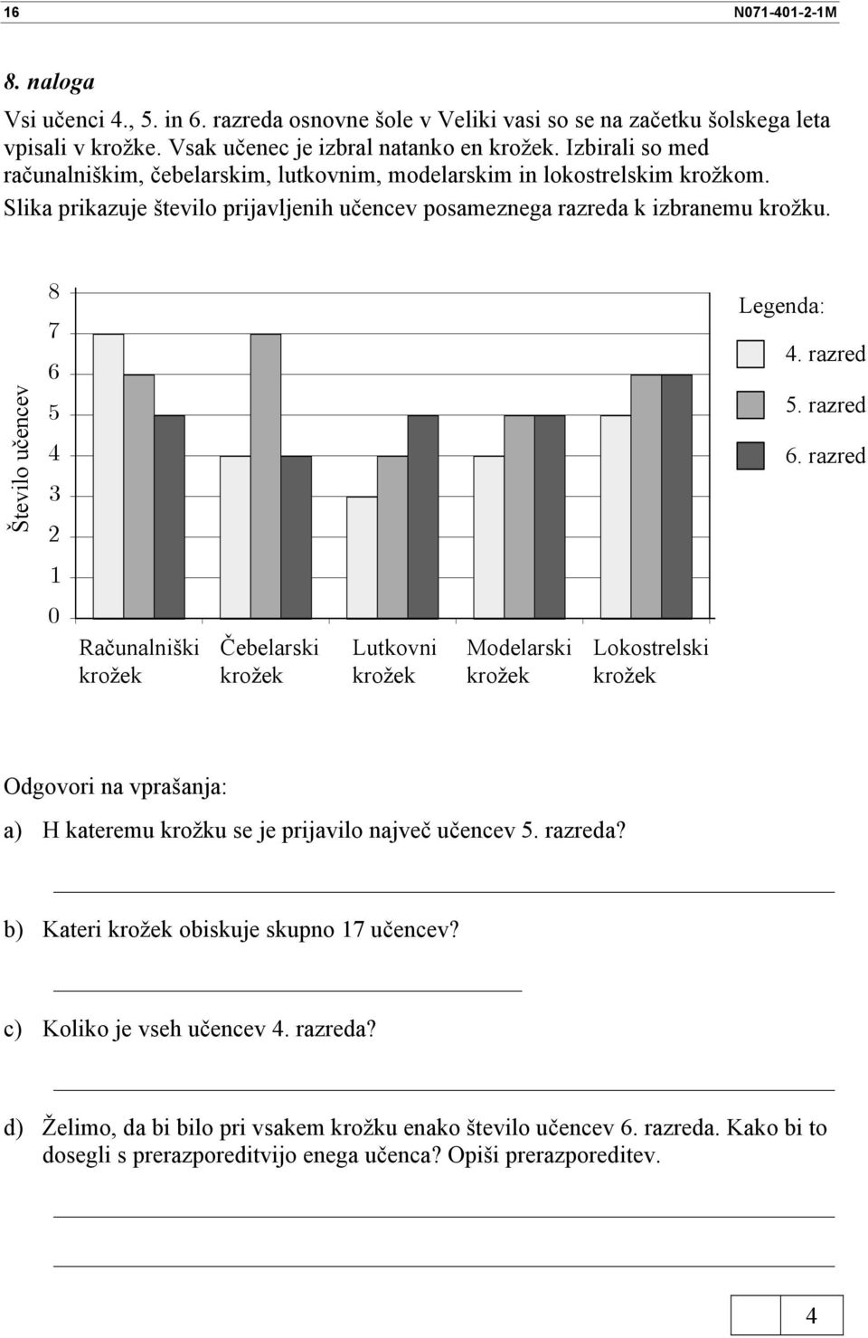 Število učencev 8 7 6 5 3 2 Legenda:. razred 5. razred 6.