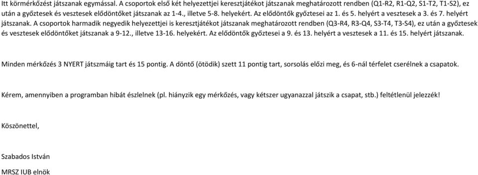 Az elődöntők győztesei az 1. és 5. helyért a vesztesek a 3. és 7. helyért játszanak.