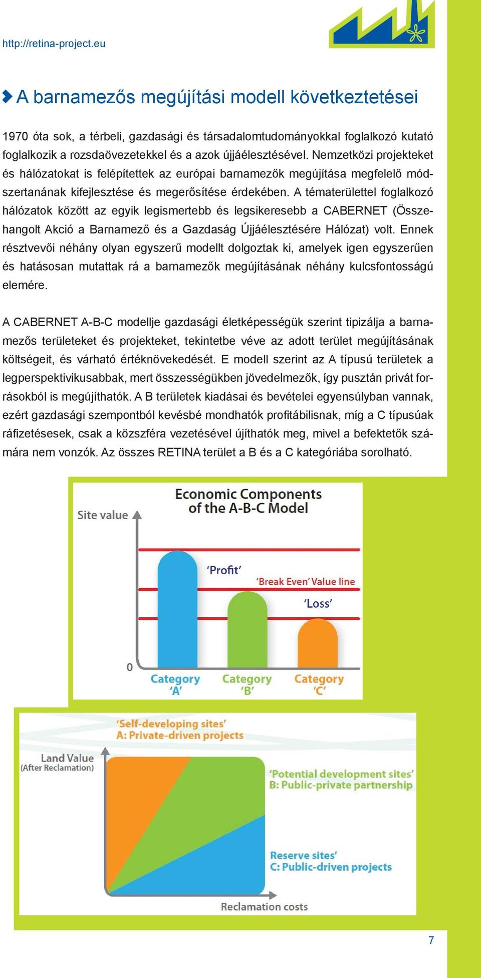 Nemzetközi projekteket és hálózatokat is felépítettek az európai barnamezők megújítása megfelelő módszertanának kifejlesztése és megerősítése érdekében.