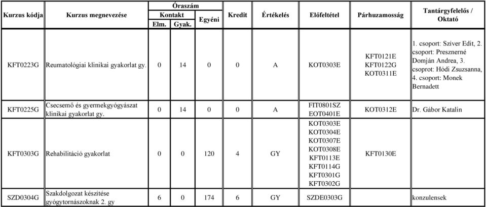 csoprot: Hódi Zsuzsanna, 4. csoport: Monek Bernadett KFT0225G Csecsemő és gyermekgyógyászat klinikai gyakorlat gy.