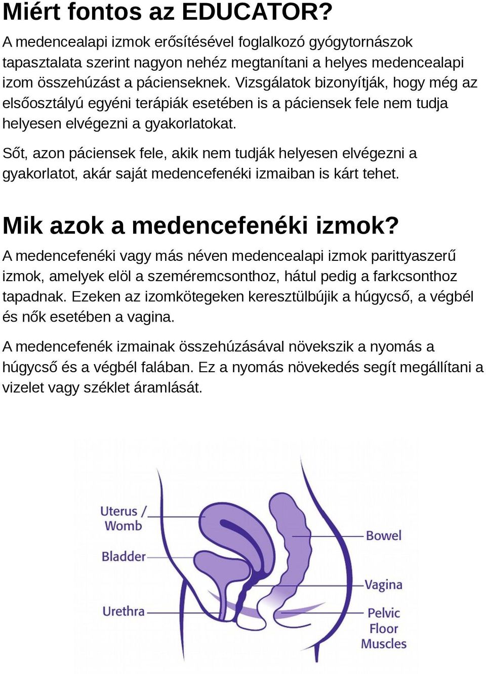 Sőt, azon páciensek fele, akik nem tudják helyesen elvégezni a gyakorlatot, akár saját medencefenéki izmaiban is kárt tehet. Mik azok a medencefenéki izmok?