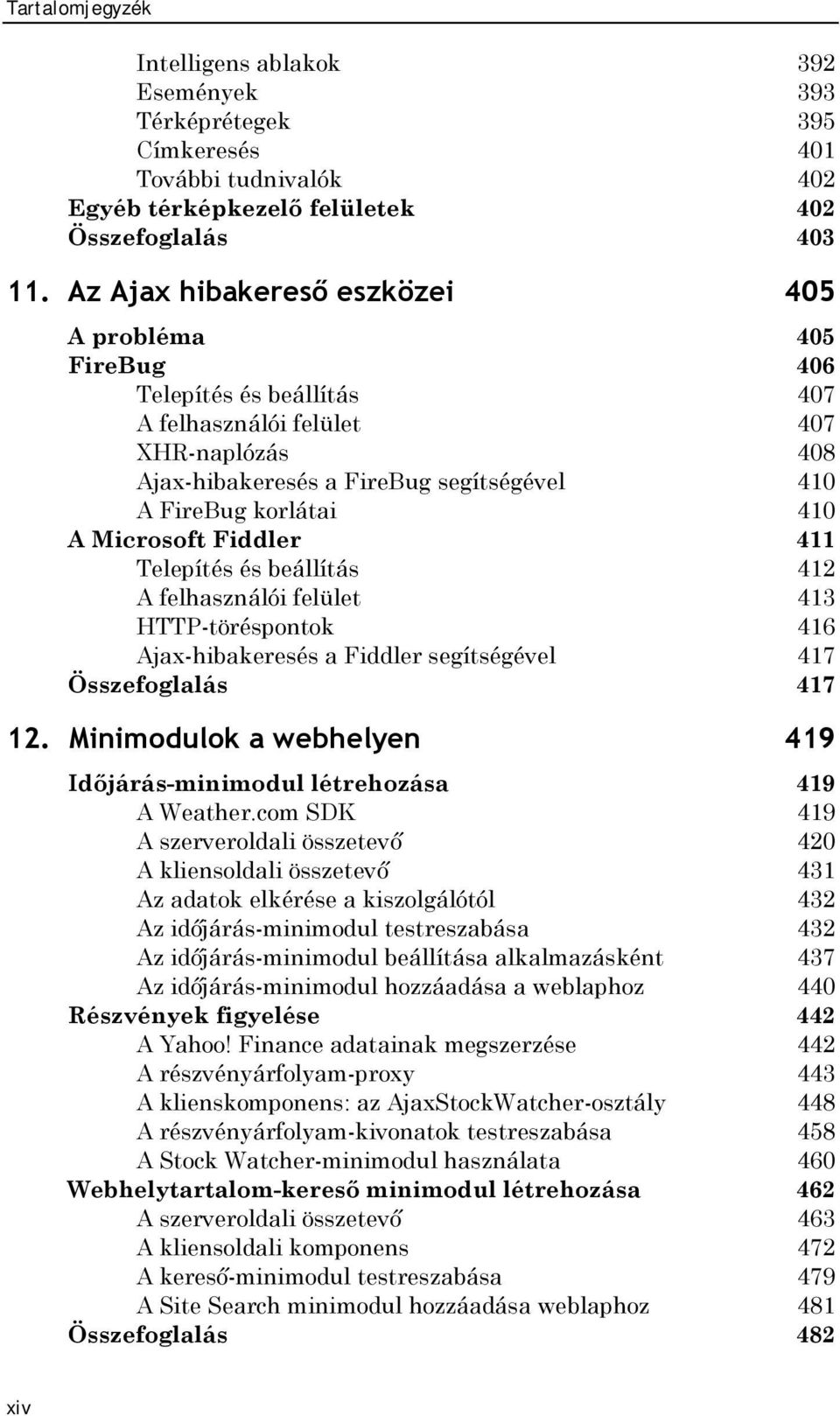 Microsoft Fiddler 411 Telepítés és beállítás 412 A felhasználói felület 413 HTTP-töréspontok 416 Ajax-hibakeresés a Fiddler segítségével 417 Összefoglalás 417 12.