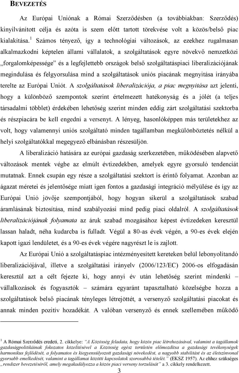 országok belső szolgáltatáspiaci liberalizációjának megindulása és felgyorsulása mind a szolgáltatások uniós piacának megnyitása irányába terelte az Európai Uniót.