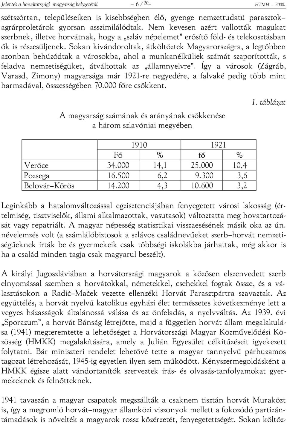 Sokan kivándoroltak, átköltöztek Magyarországra, a legtöbben azonban behúzódtak a városokba, ahol a munkanélküliek számát szaporították, s feladva nemzetiségüket, átváltottak az államnyelvre.