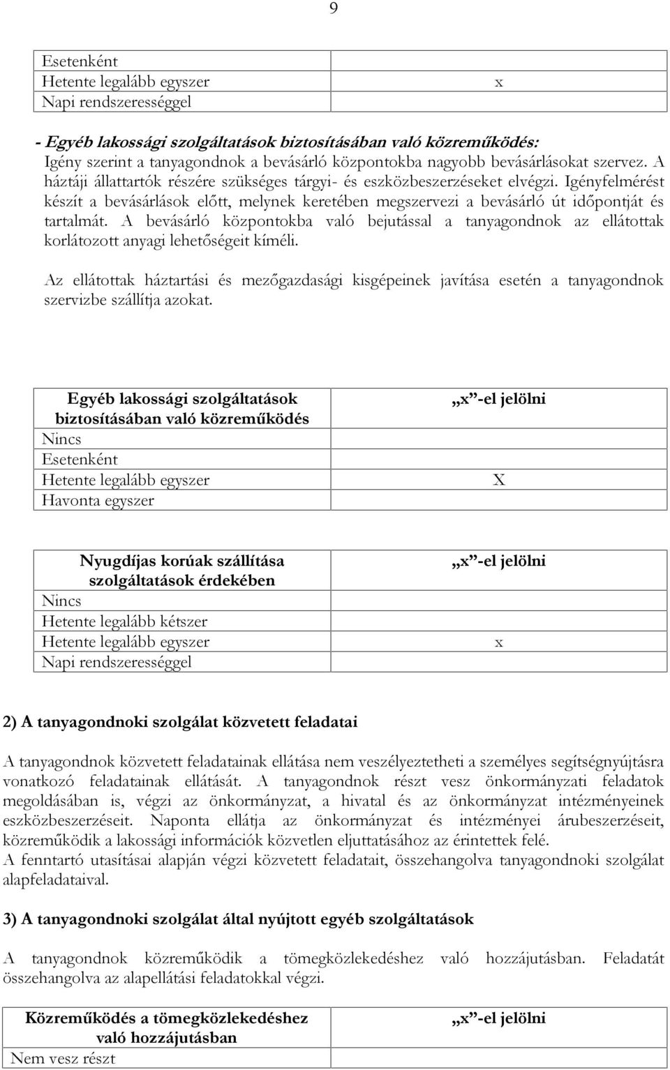 Igényfelmérést készít a bevásárlások előtt, melynek keretében megszervezi a bevásárló út időpontját és tartalmát.