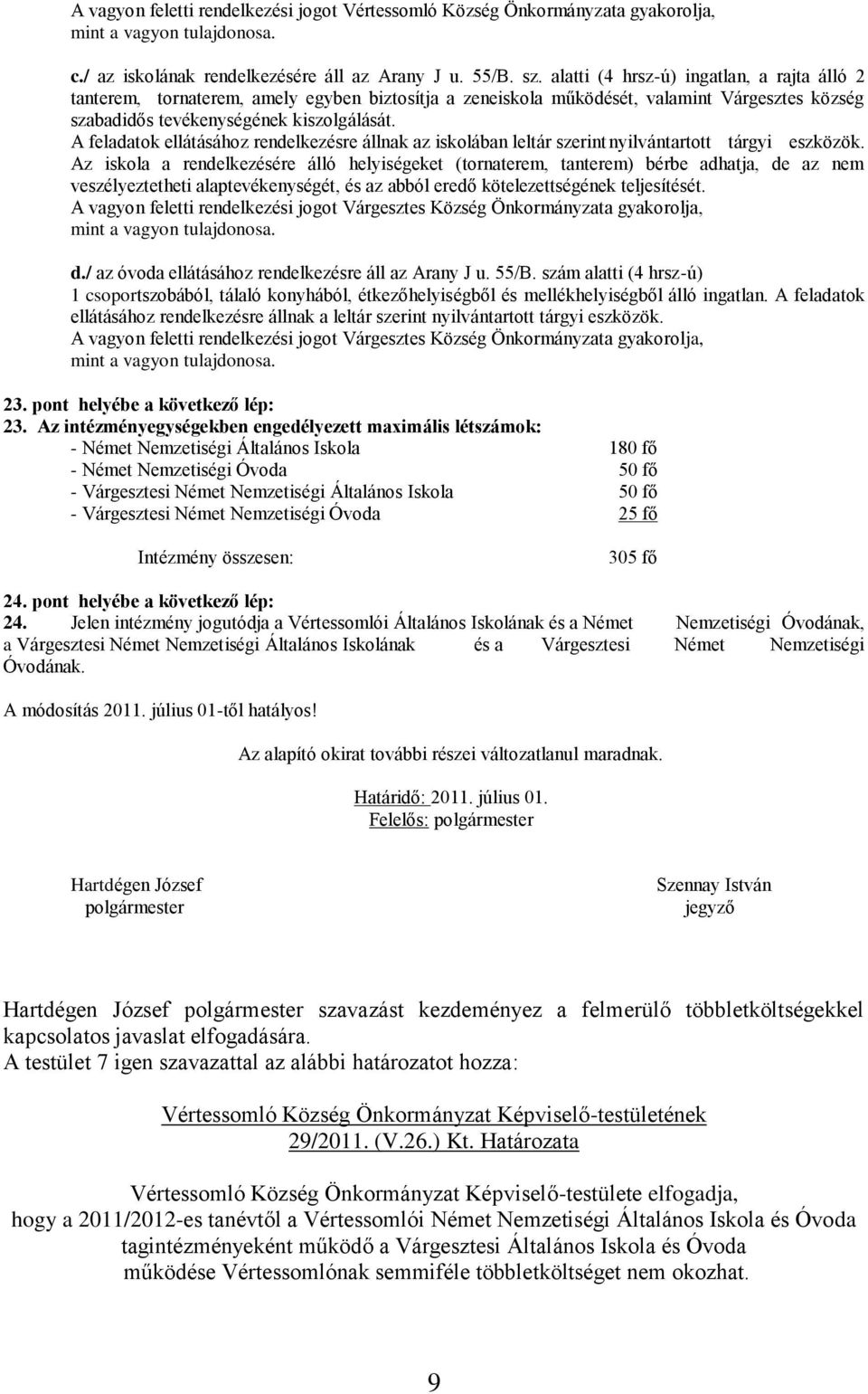 A feladatok ellátásához rendelkezésre állnak az iskolában leltár szerint nyilvántartott tárgyi eszközök.