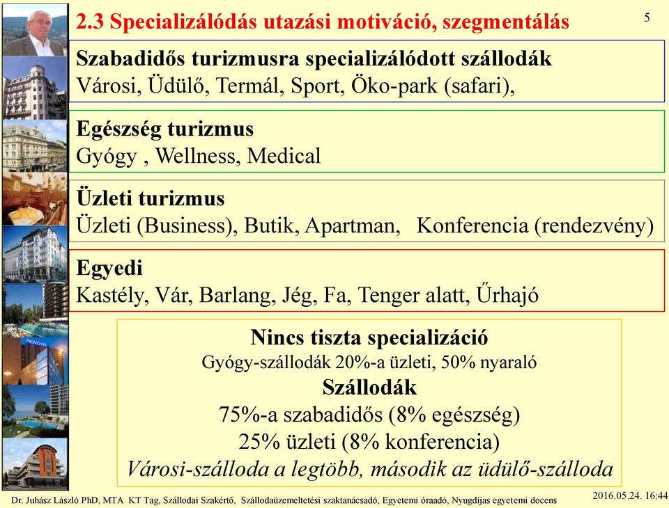 (rendezvény) Egyedi Kastély, Vár, Barlang, Jég, Fa, Tenger alatt, Űrhajó Nincs tiszta specializáció Gyógy-szállodák 20%-a üzleti,