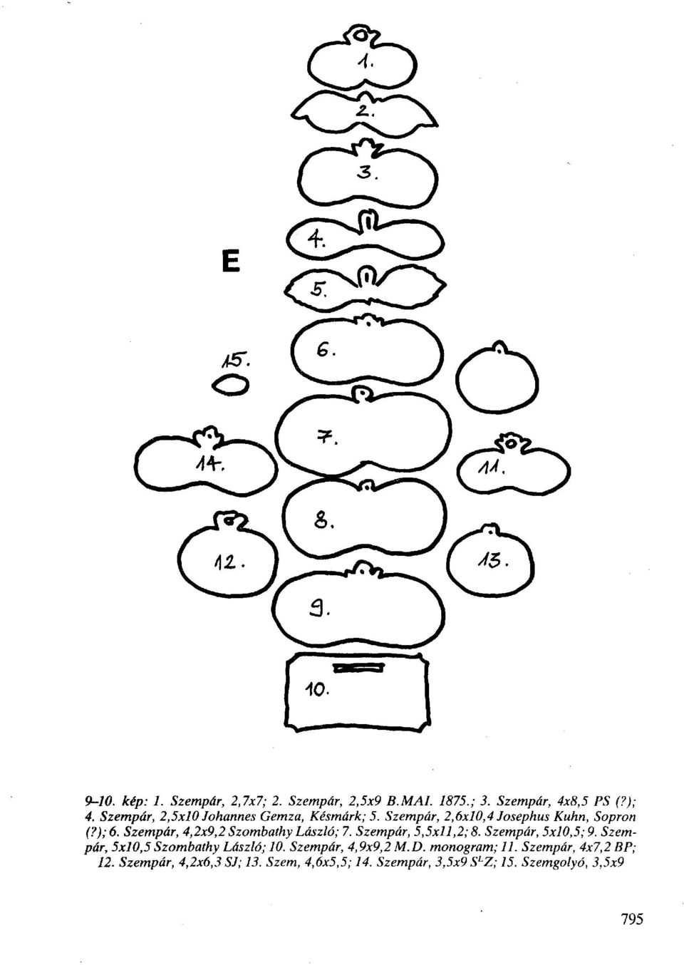 Szempár, 4,2x9,2 Szombathy László; 7. Szempár, 5,5x11,2; 8. Szempár, 5x10,5; 9.
