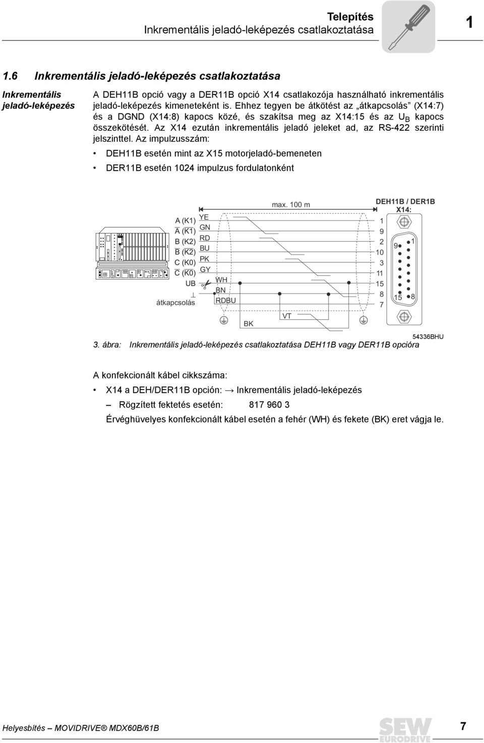 Ehhez tegyen be átkötést az átkapcsolás (X4:7) és a DGND (X4:8) kapocs közé, és szakítsa meg az X4:5 és az U B kapocs összekötését.