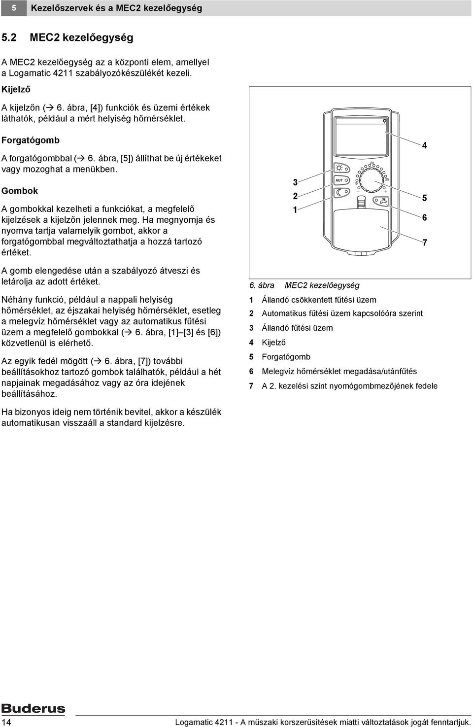 Gombok A gombokkal kezelheti a funkciókat, a megfelelő kijelzések a kijelzőn jelennek meg.