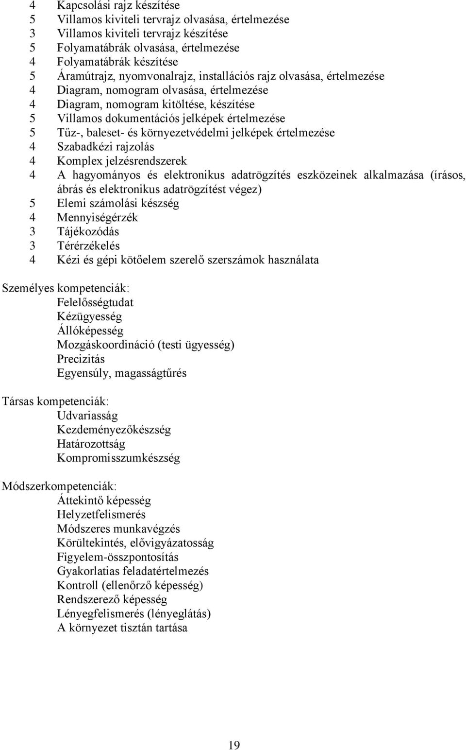 baleset- és környezetvédelmi jelképek értelmezése 4 Szabadkézi rajzolás 4 Komplex jelzésrendszerek 4 A hagyományos és elektronikus adatrögzítés eszközeinek alkalmazása (írásos, ábrás és elektronikus