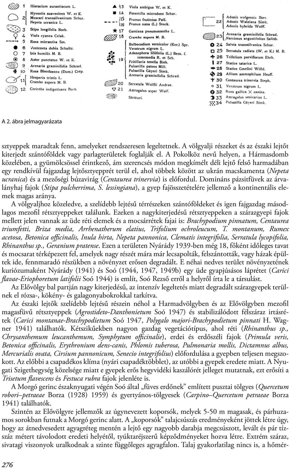 között az ukrán macskamenta (Nepeta ucranica) és a mezőségi búzavirág (Centaurea trinervia) is előfordul. Domináns pázsitfüvek az árvalányhaj fajok (Stipa pulcherrima, S.