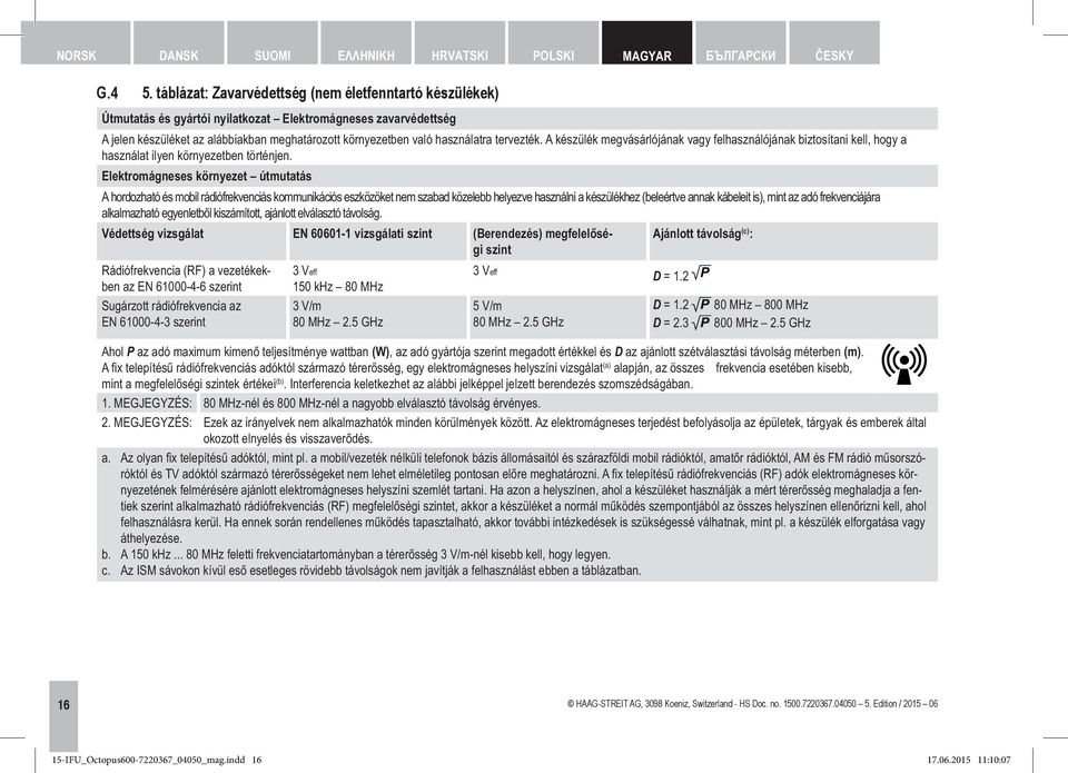 tervezték. A készülék megvásárlójának vagy felhasználójának biztosítani kell, hogy a használat ilyen környezetben történjen.