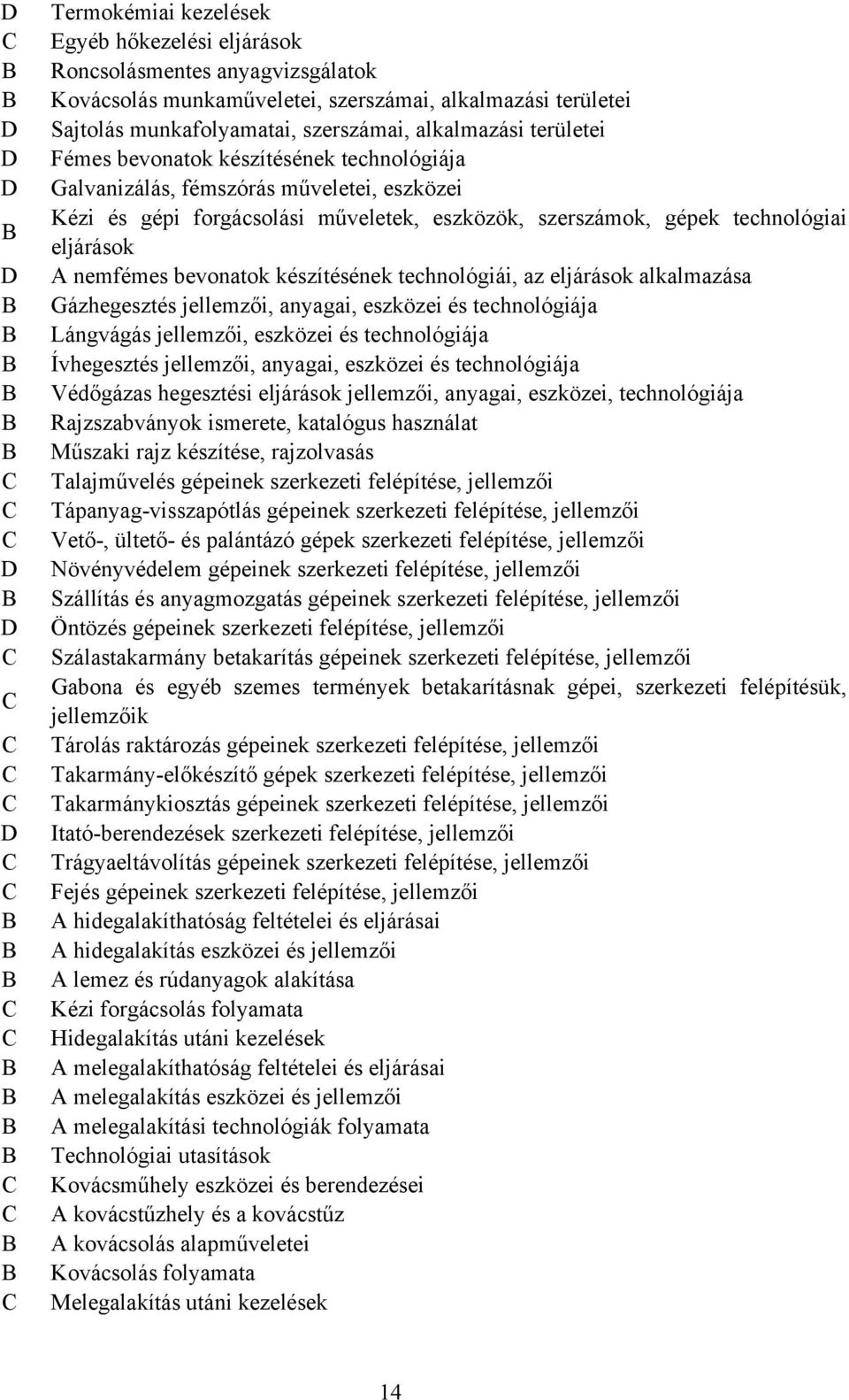 bevonatok készítésének technológiái, az eljárások alkalmazása Gázhegesztés jellemzői, anyagai, eszközei és technológiája Lángvágás jellemzői, eszközei és technológiája Ívhegesztés jellemzői, anyagai,