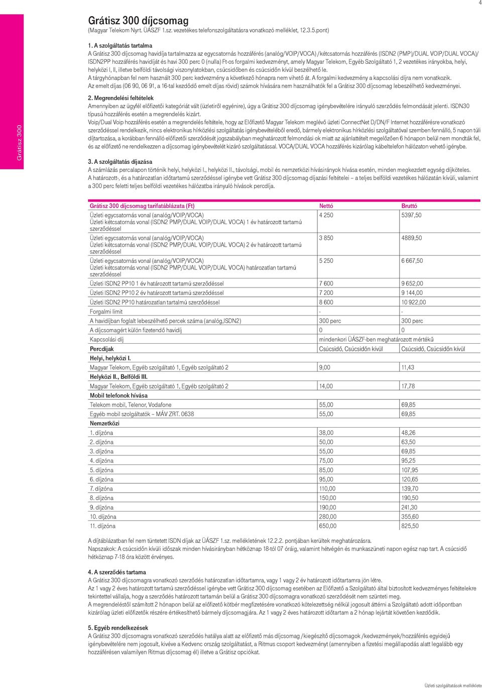 havidíját és havi 300 perc 0 (nulla) Ft-os forgalmi kedvezményt, amely Magyar Telekom, Egyéb Szolgáltató 1, 2 vezetékes irányokba, helyi, helyközi I, II, illetve belföldi távolsági viszonylatokban,