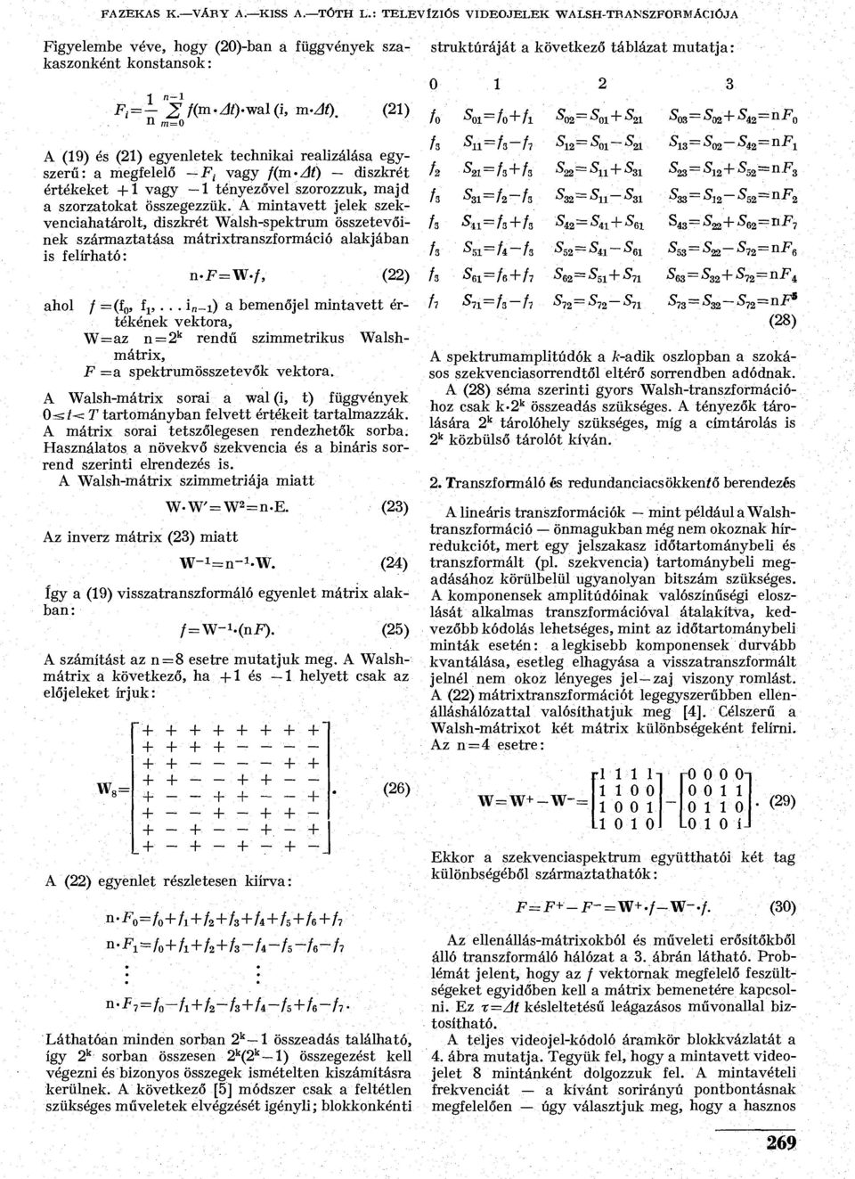 realizálása egyszerű: a megfelelő F t vagy f(m-at) diszkrét értékeket + vagy tényezővel szorozzuk, majd a szorzatokat Összegezzük.