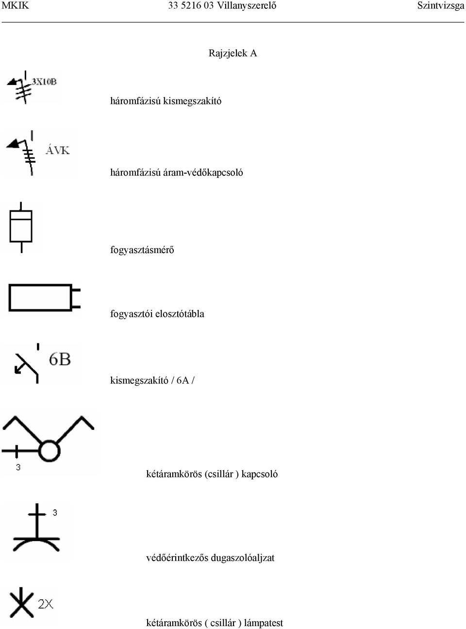 kismegszakító / 6A / kétáramkörös (csillár ) kapcsoló