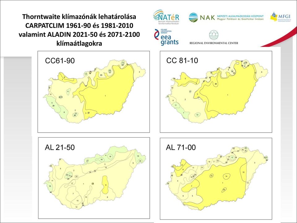 valamint ALADIN 2021-50 és 2071-2100