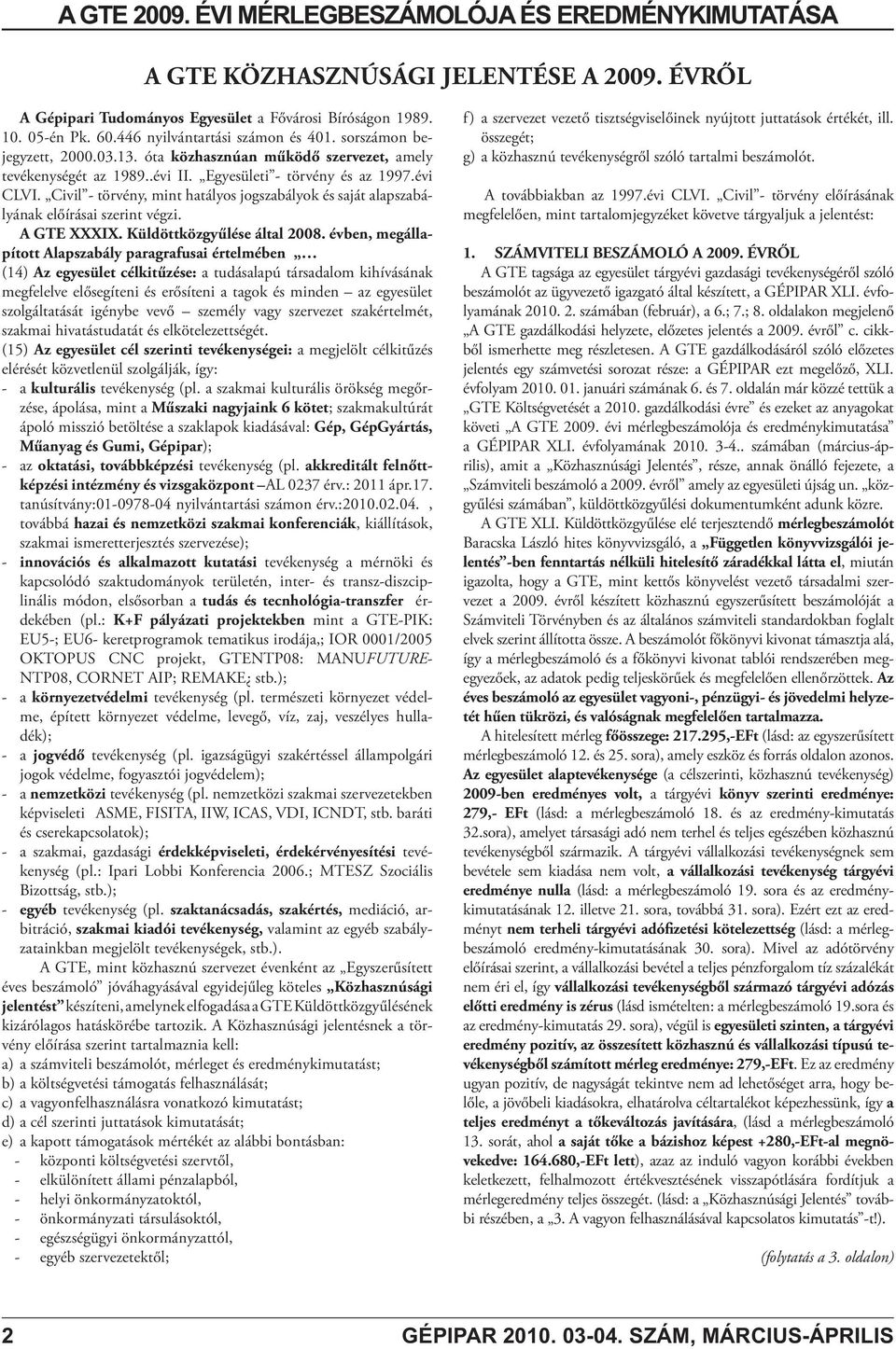 Civil - törvény, mint hatályos jogszabályok és saját alapszabályának előírásai szerint végzi. A GTE XXXIX. Küldöttközgyűlése által 2008.