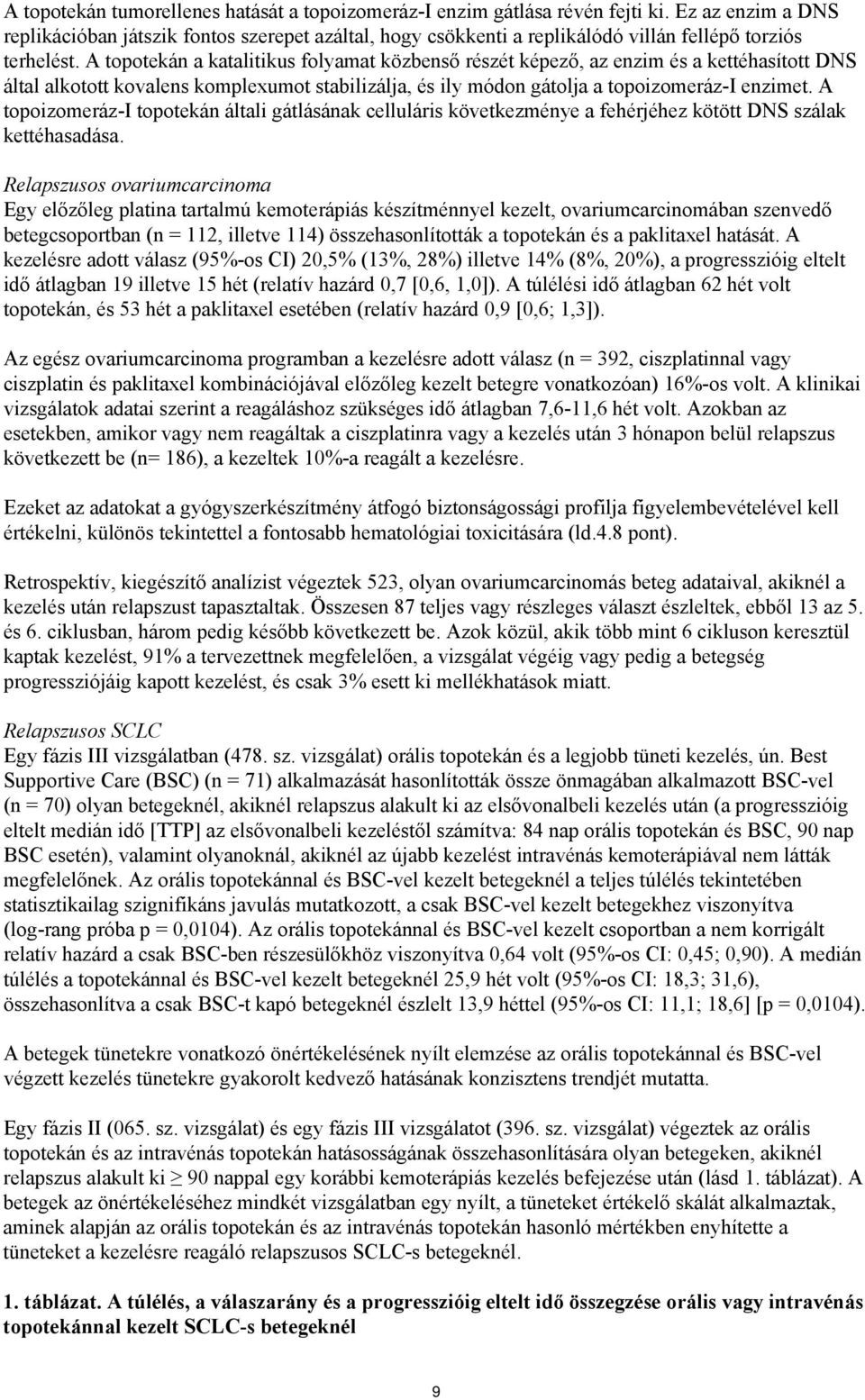 A topotekán a katalitikus folyamat közbenső részét képező, az enzim és a kettéhasított DNS által alkotott kovalens komplexumot stabilizálja, és ily módon gátolja a topoizomeráz-i enzimet.