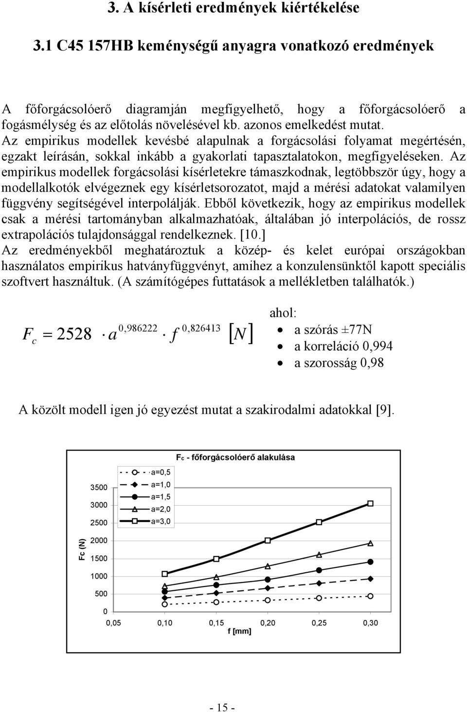 Az empirikus modellek kevésbé alapulnak a forgácsolási folyamat megértésén, egzakt leírásán, sokkal inkább a gyakorlati tapasztalatokon, megfigyeléseken.