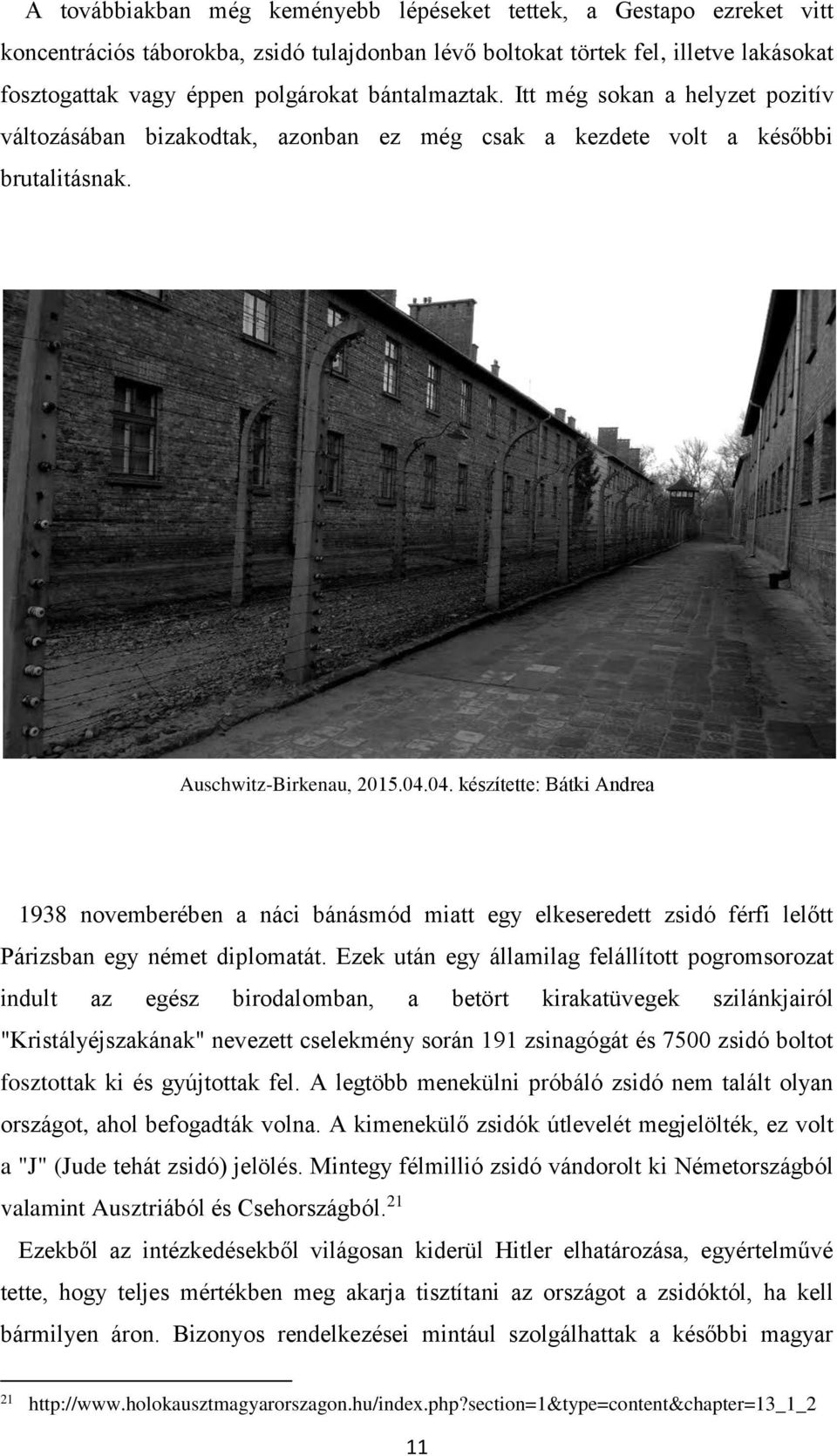 04. készítette: Bátki Andrea 1938 novemberében a náci bánásmód miatt egy elkeseredett zsidó férfi lelőtt Párizsban egy német diplomatát.