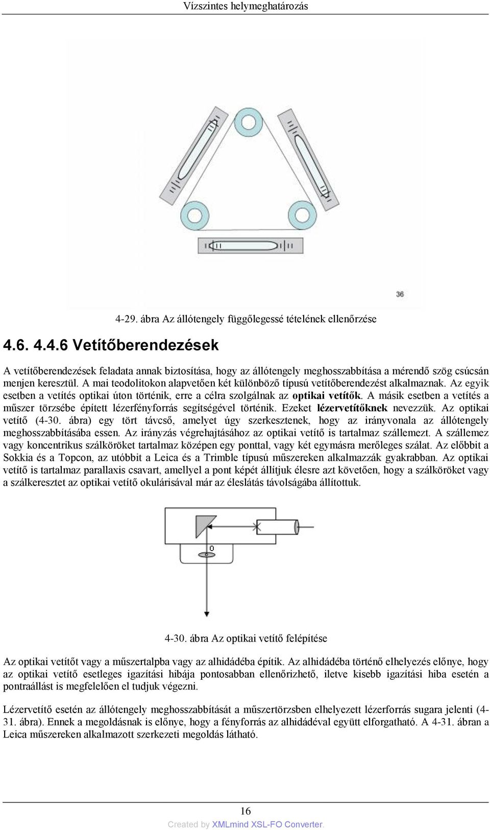 A mai teodolitokon alapvetően két különböző típusú vetítőberendezést alkalmaznak. Az egyik esetben a vetítés optikai úton történik, erre a célra szolgálnak az optikai vetítők.