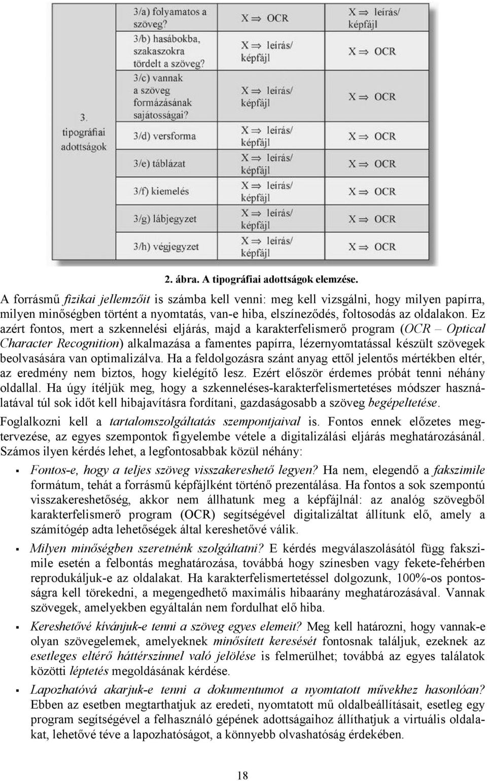 Ez azért fontos, mert a szkennelési eljárás, majd a karakterfelismerő program (OCR Optical Character Recognition) alkalmazása a famentes papírra, lézernyomtatással készült szövegek beolvasására van