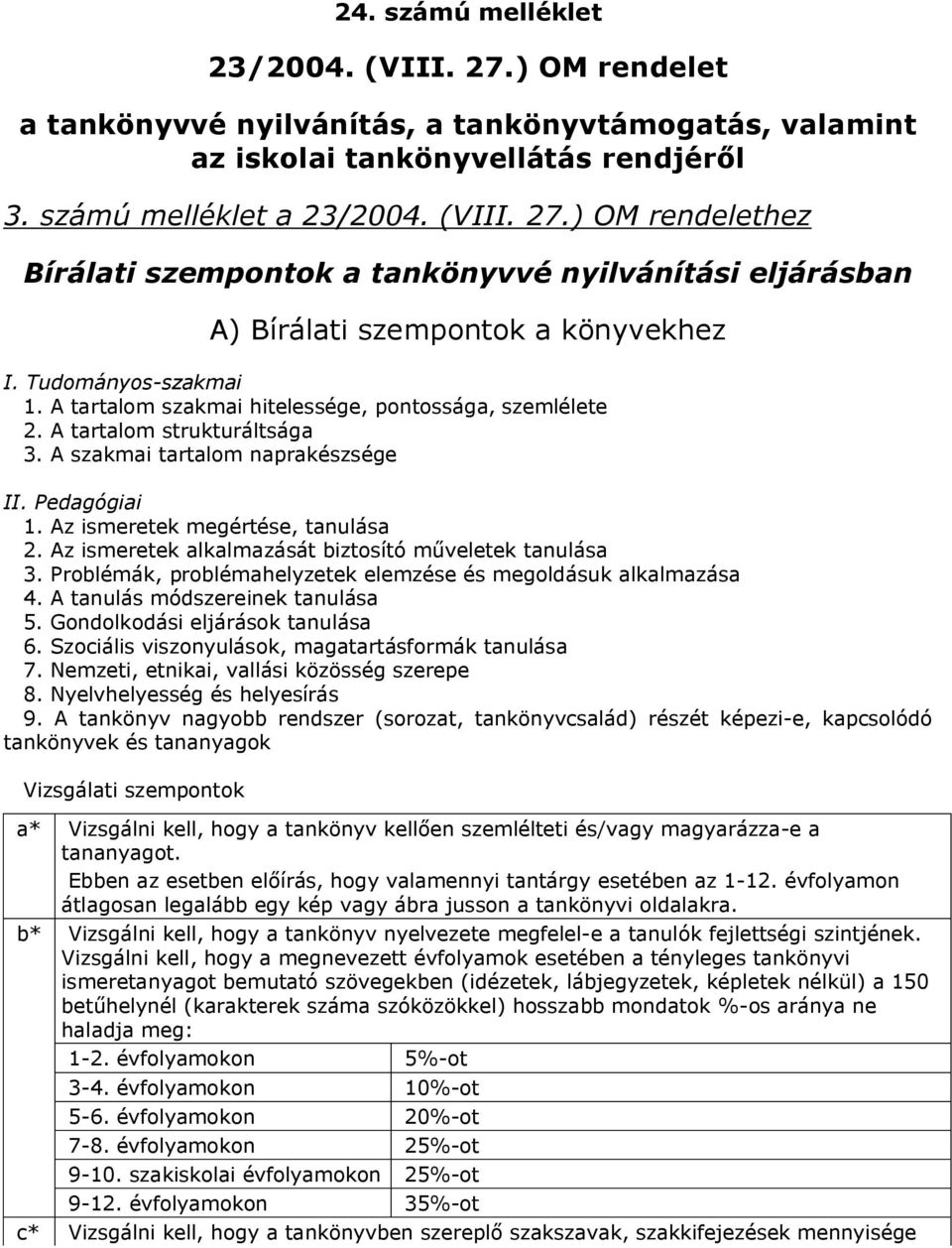 Az ismeretek alkalmazását biztosító műveletek tanulása 3. Problémák, problémahelyzetek elemzése és megoldásuk alkalmazása 4. A tanulás módszereinek tanulása 5. Gondolkodási eljárások tanulása 6.