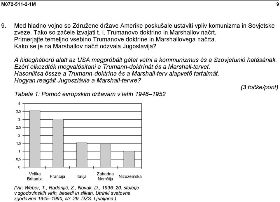 A hidegháború alatt az USA megpróbált gátat vetni a kommunizmus és a Szovjetunió hatásának. Ezért elkezdték megvalósítani a Trumann-doktrínát és a Marshall-tervet.