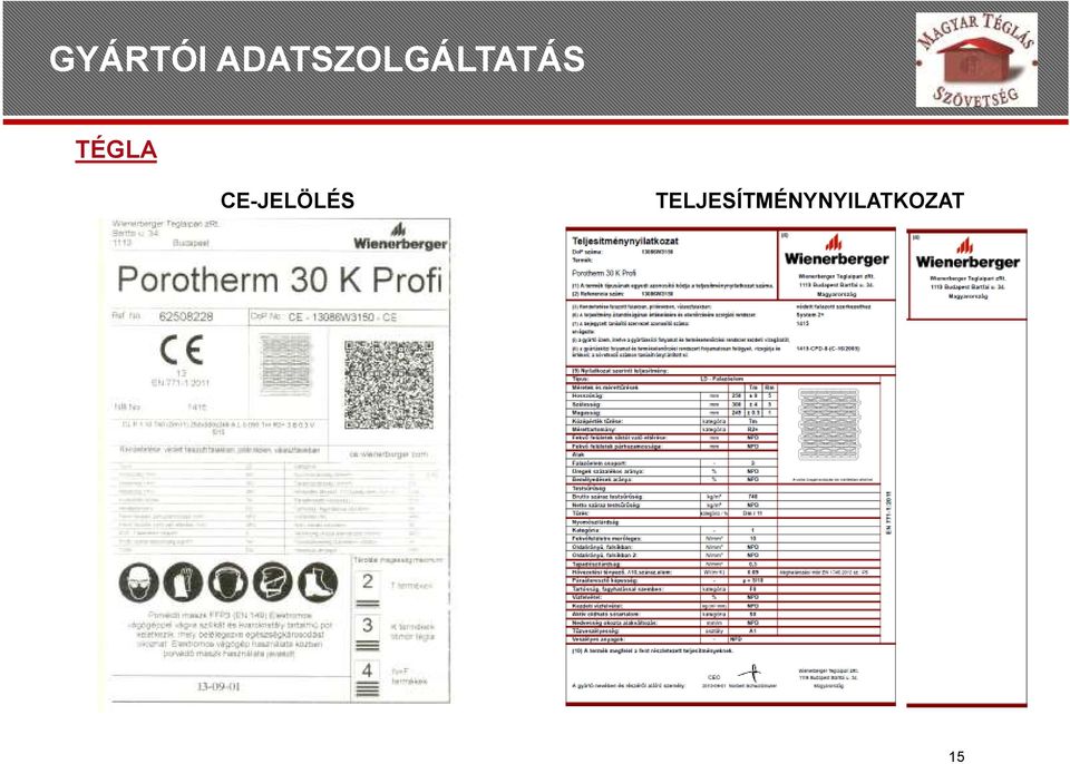 TÉGLA CE-JELÖLÉS