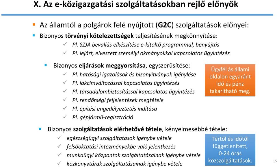 hatósági igazolások és bizonyítványok igénylése oldalon egyaránt Pl. lakcímváltozással kapcsolatos ügyintézés idő és pénz Pl. társadalombiztosítással kapcsolatos ügyintézés takarítható meg. Pl. rendőrségi feljelentések megtétele Pl.