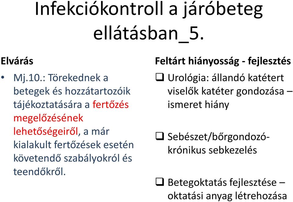 kialakult fertőzések esetén követendő szabályokról és teendőkről.