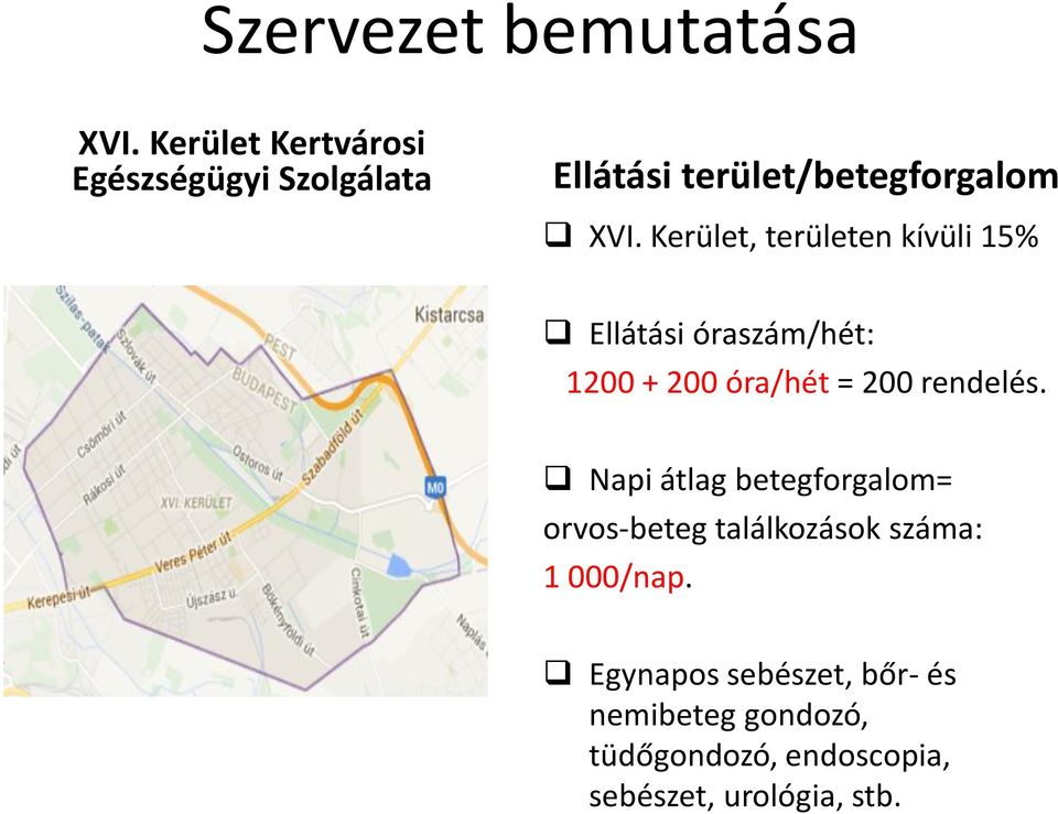 Kerület, területen kívüli 15% Ellátási óraszám/hét: 1200 + 200 óra/hét = 200 rendelés.