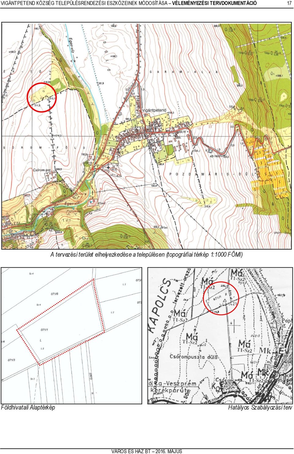 terület elhelyezkedése a településen (topográfiai térkép