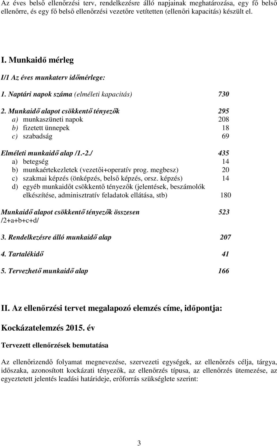 Munkaidő alapot csökkentő tényezők 295 a) munkaszüneti napok 208 b) fizetett ünnepek 18 c) szabadság 69 Elméleti munkaidő alap /1.-2./ 435 a) betegség 14 b) munkaértekezletek (vezetői+operatív prog.