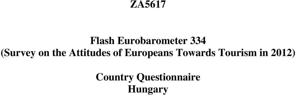 Europeans Towards Tourism in