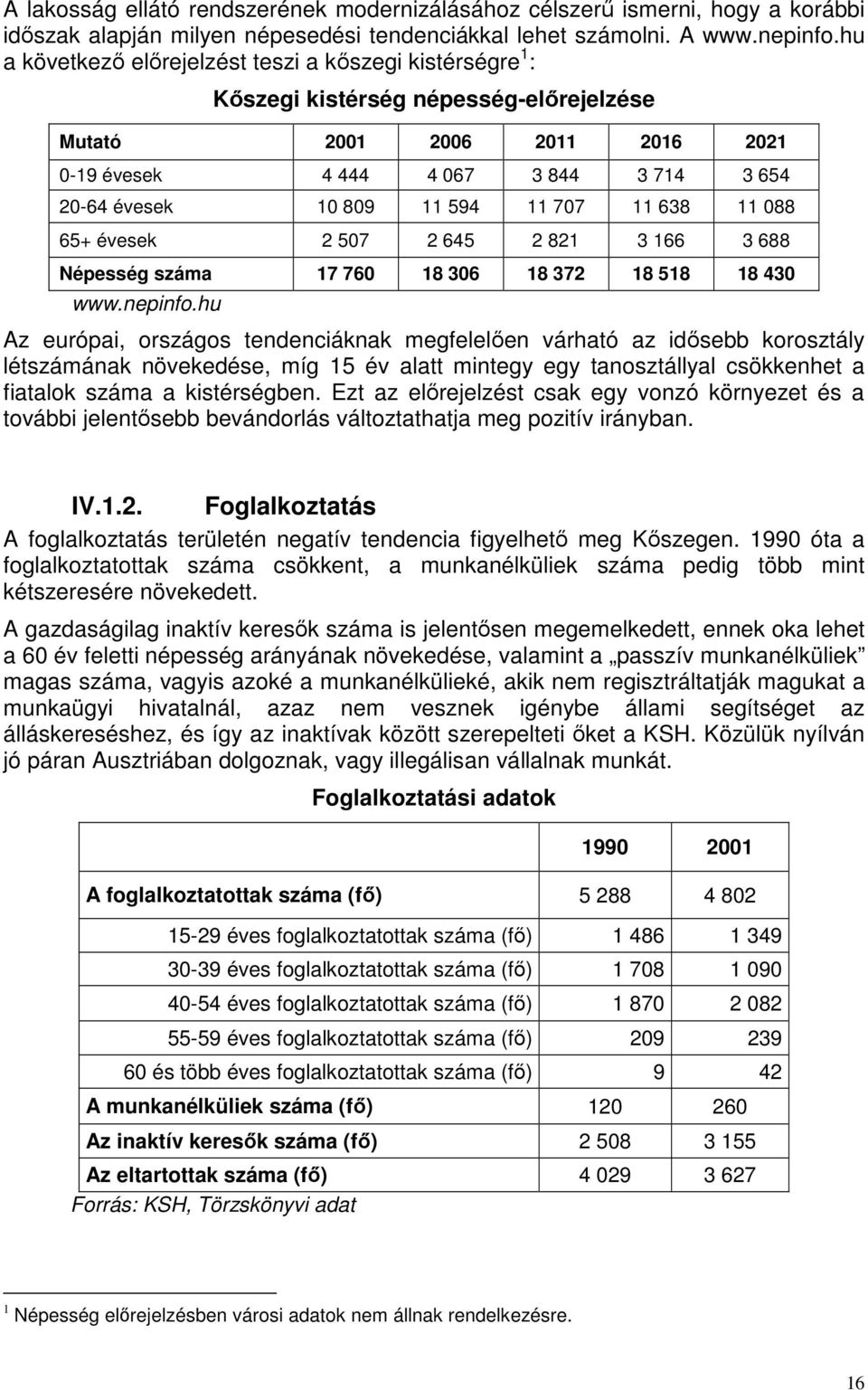 594 11 707 11 638 11 088 65+ évesek 2 507 2 645 2 821 3 166 3 688 Népesség száma 17 760 18 306 18 372 18 518 18 430 www.nepinfo.