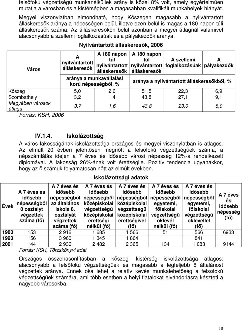 Az álláskeresőkön belül azonban a megyei átlagnál valamivel alacsonyabb a szellemi foglalkozásúak és a pályakezdők aránya.