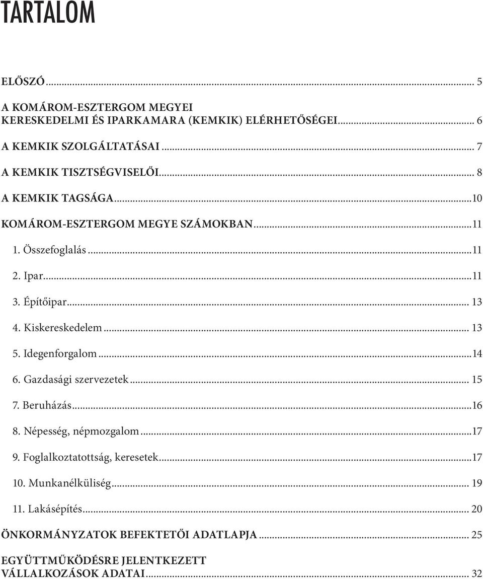 .. 13 4. Kiskereskedelem... 13 5. Idegenforgalom...14 6. Gazdasági szervezetek... 15 7. Beruházás...16 8. Népesség, népmozgalom...17 9.