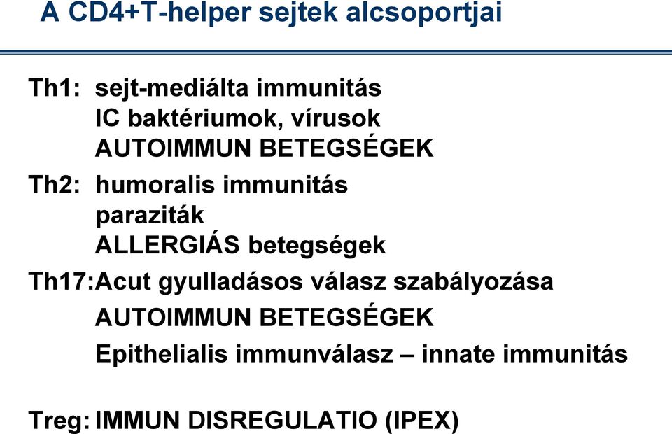 paraziták ALLERGIÁS betegségek Th17:Acut gyulladásos válasz szabályozása