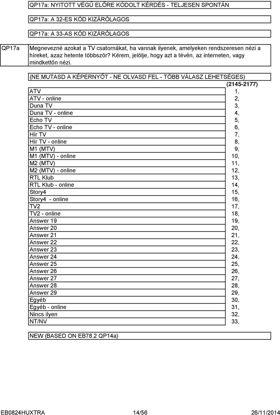 (NE MUTASD A KÉPERNYŐT - NE OLVASD FEL - TÖBB VÁLASZ LEHETSÉGES) ATV ATV - online Duna TV Duna TV - online Echo TV Echo TV - online Hír TV Hír TV - online M (MTV) M (MTV) - online M (MTV) M (MTV) -