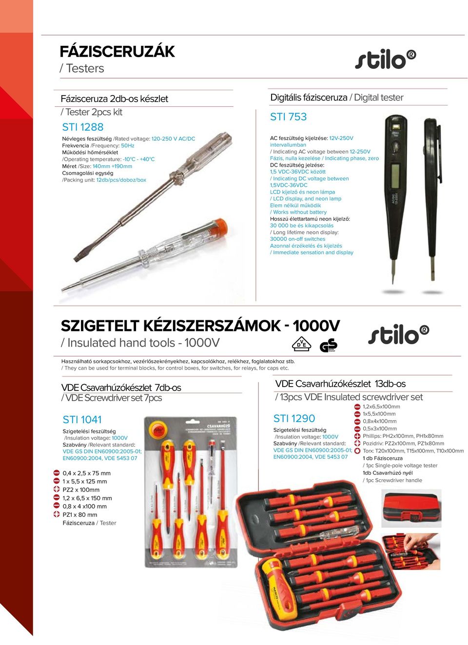 Indicating AC voltage between 12-250V Fázis, nulla kezelése / Indicating phase, zero DC feszültség jelzése: 1,5 VDC-36VDC között / Indicating DC voltage between 1,5VDC-36VDC LCD kijelző és neon lámpa