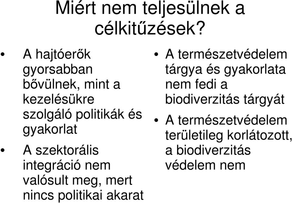 A szektorális integráció nem valósult meg, mert nincs politikai akarat A