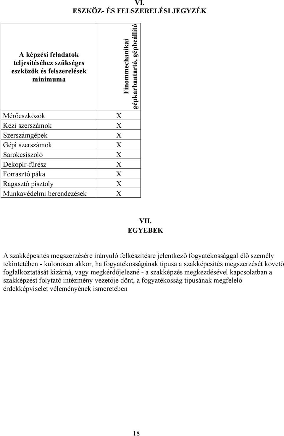 EGYEEK szakképesítés megszerzésére irányuló felkészítésre jelentkező fogyatékossággal élő személy tekintetében - különösen akkor, ha fogyatékosságának típusa a szakképesítés