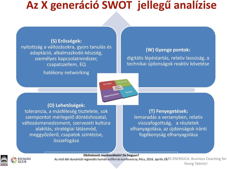 tolerancia, a másféleség tisztelete, sok szempontot mérlegelő döntéshozatal, változásmenedzsment, szervezeti kultúra alakítás, stratégiai látásmód, meggyőzőerő,